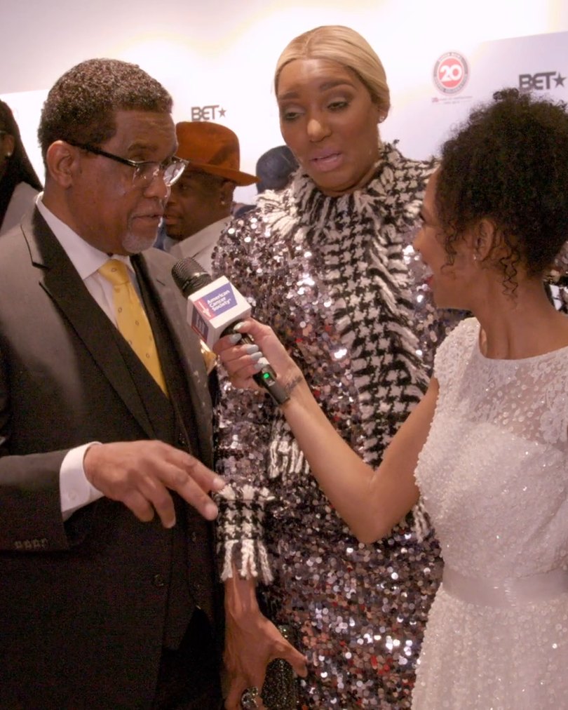 Chelsea interviewing Gregg and NeNe Leakes on the Super Bowl Gospel Celebration red carpet