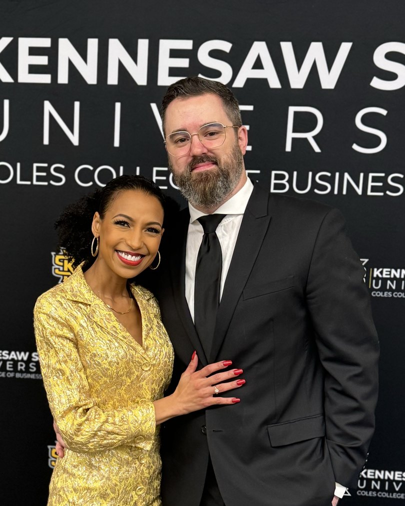 Chelsea and her husband Jarrod at the Kennesaw State Coles College of Business Alumni Awards